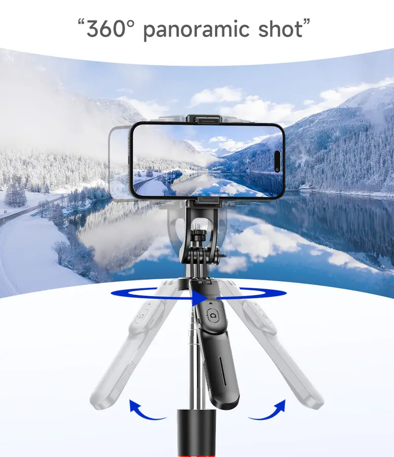 AVIDUS R20 1.7m Tripod Selfie Stick 360° Rotation with Bluetooth Remote ...