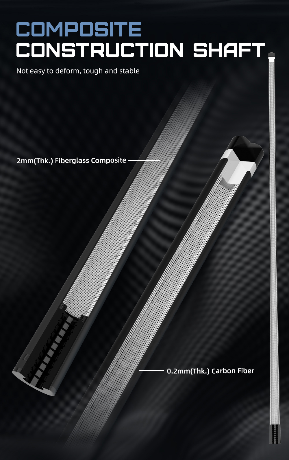 ICEQ Carbon Fiber Pool Cue Stick 58