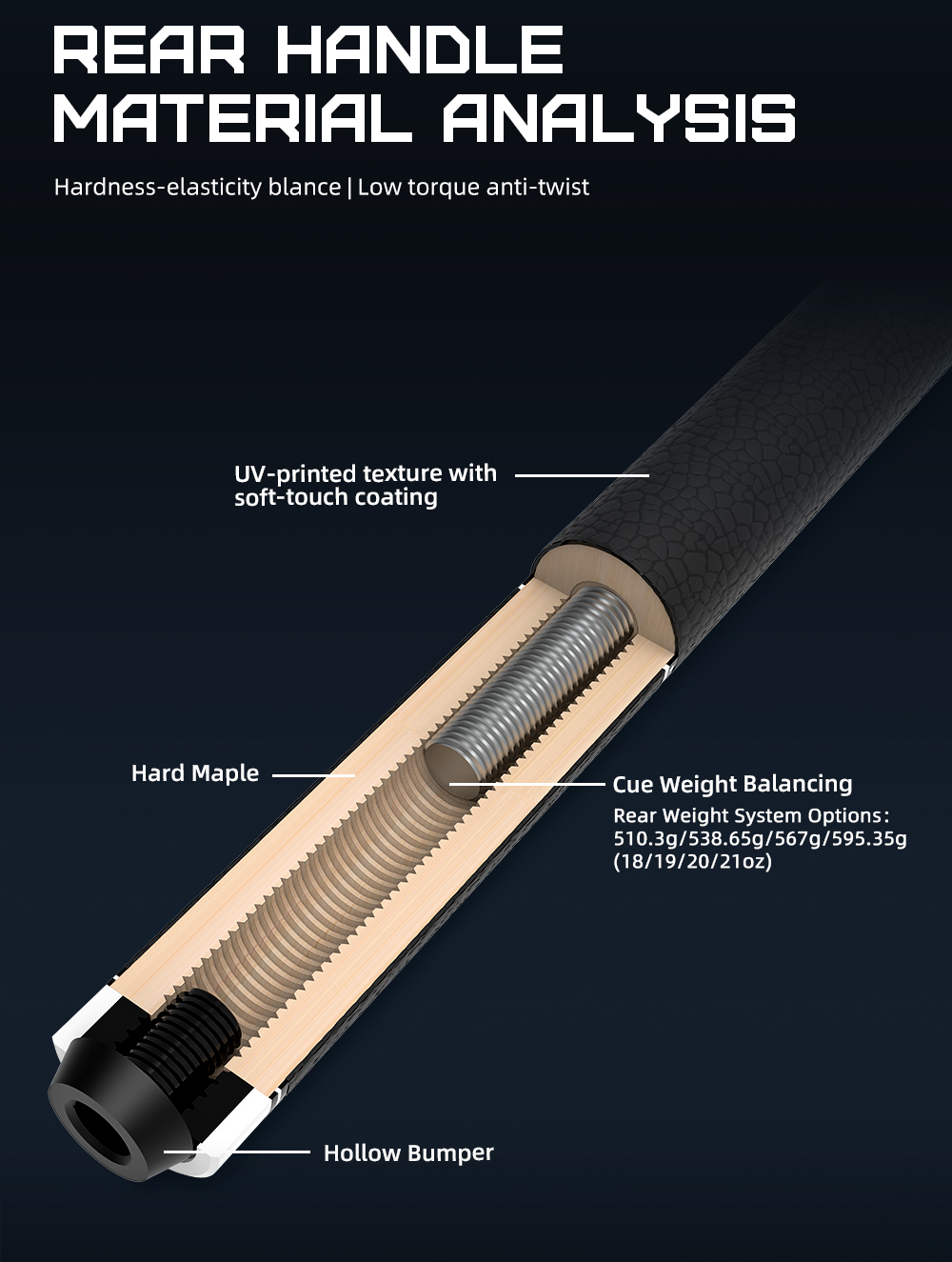 ICEQ Carbon Fiber Pool Cue Stick 58