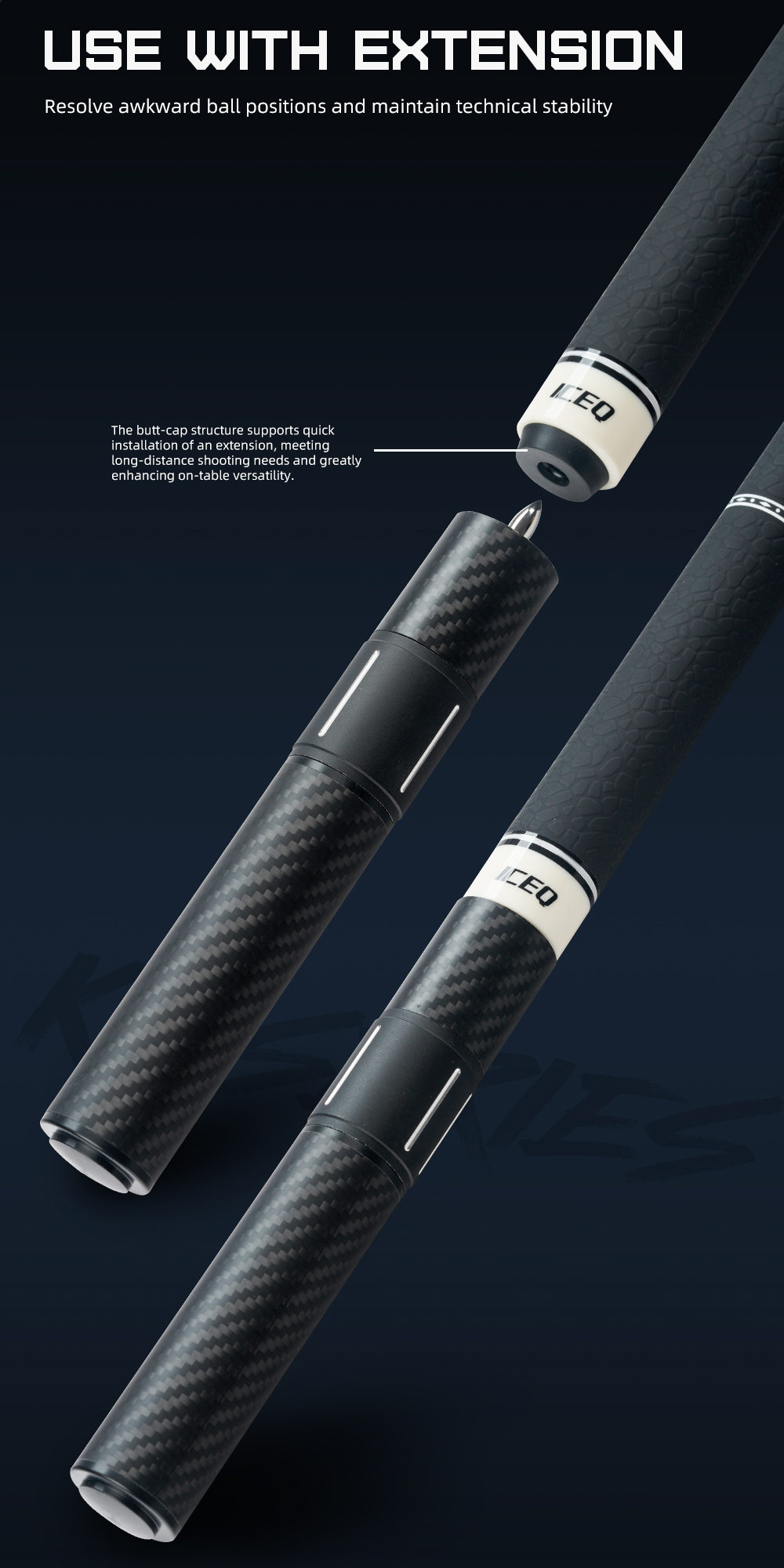 ICEQ Carbon Fiber Pool Cue Stick 58