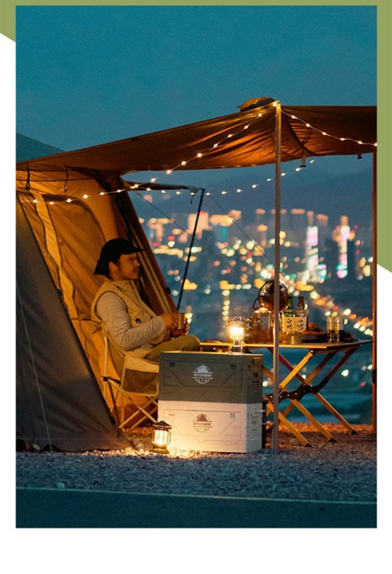 【COD】Storage box for camping with fold mesa + handle, durable plastic ...