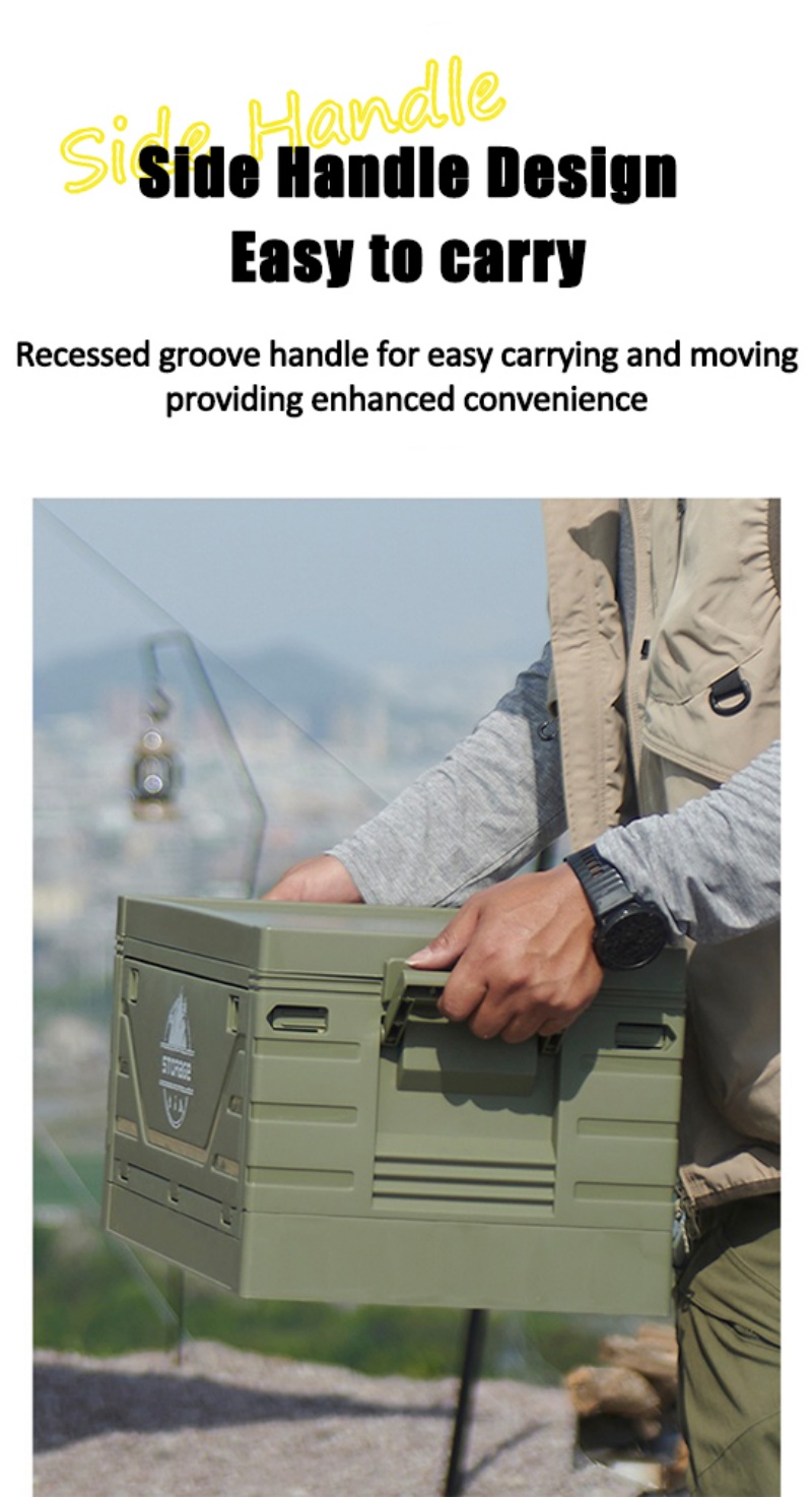 【COD】Storage box for camping with fold mesa + handle, durable plastic ...