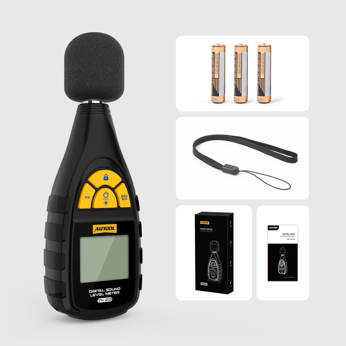 AUTOOL TN201 digital sound level meter sound level tester vehigle noise ...