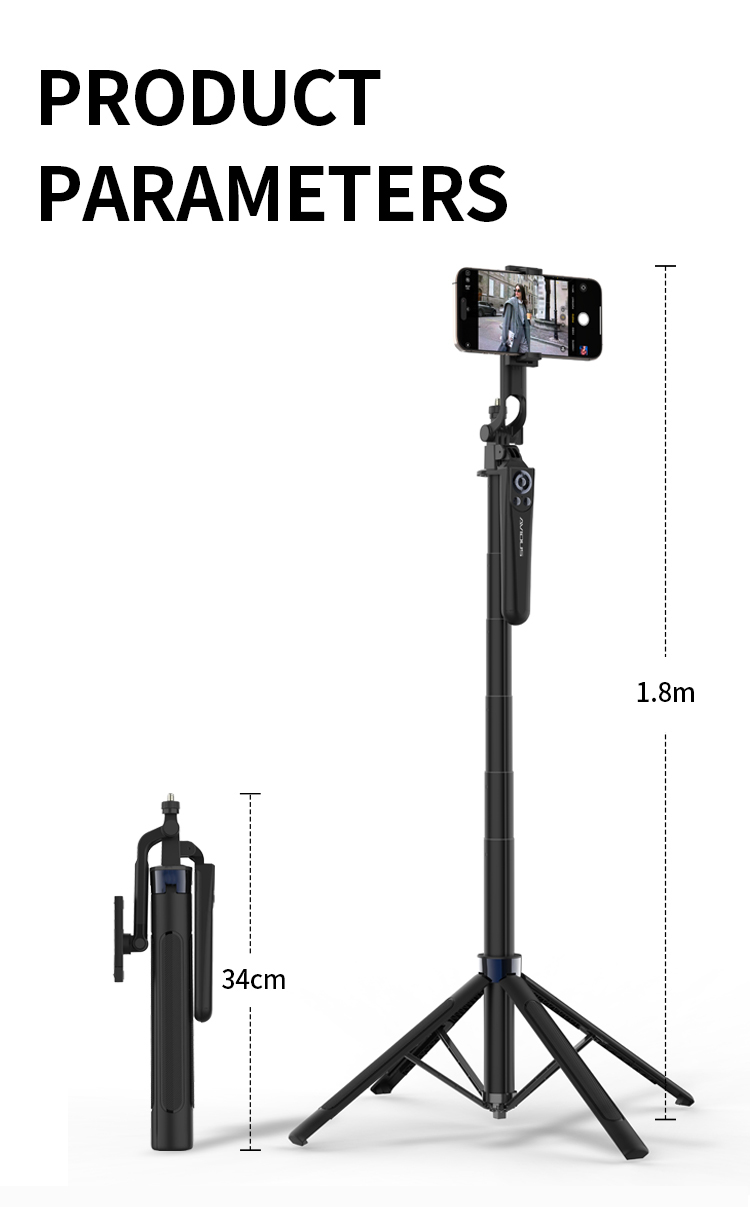 AVIDUS R series selfie stick tripod 3-in-1 function wireless Bluetooth ...