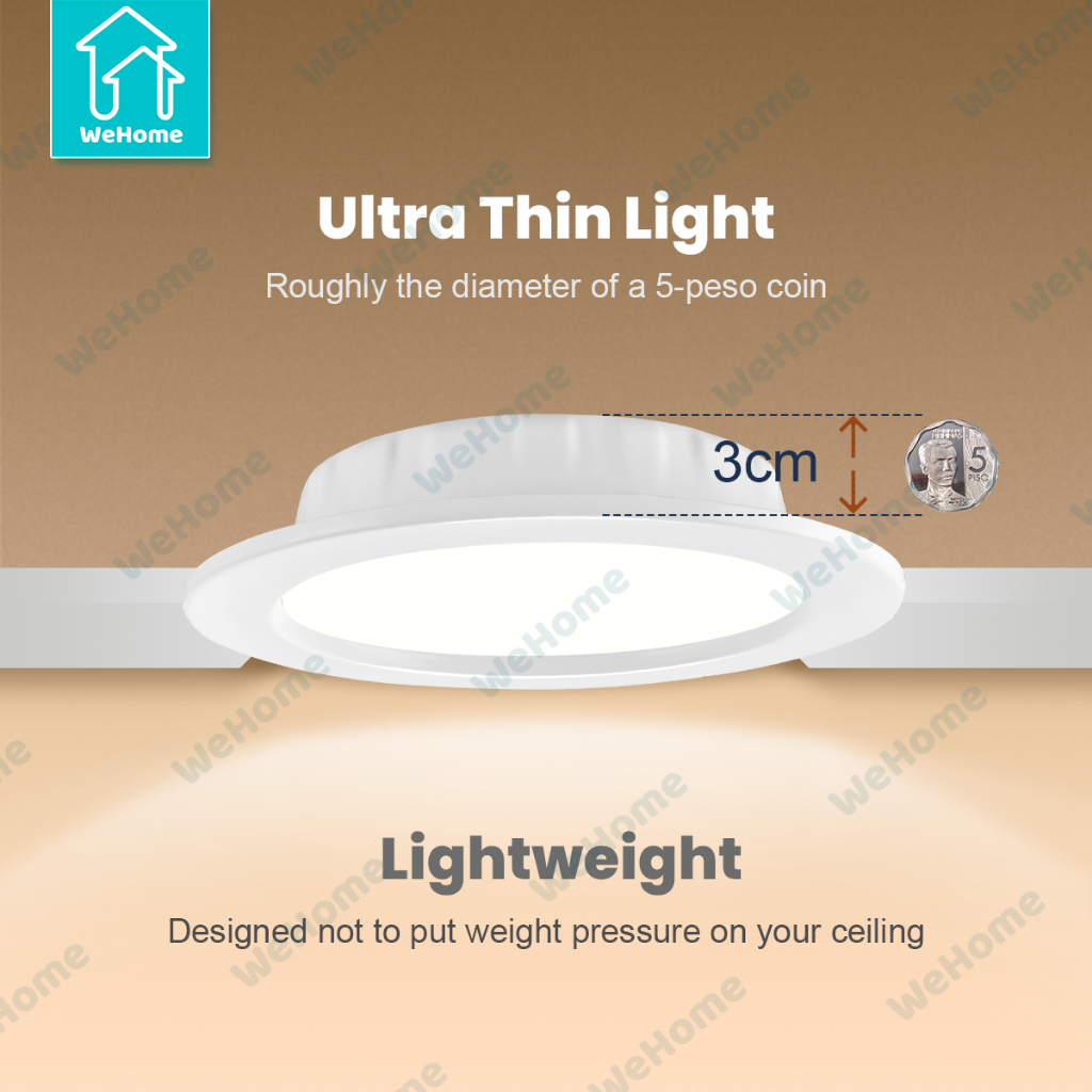 WeHome Ultra Slim LED Ceiling Pin Light, 3 Color 3500K 6500K Switchable ...