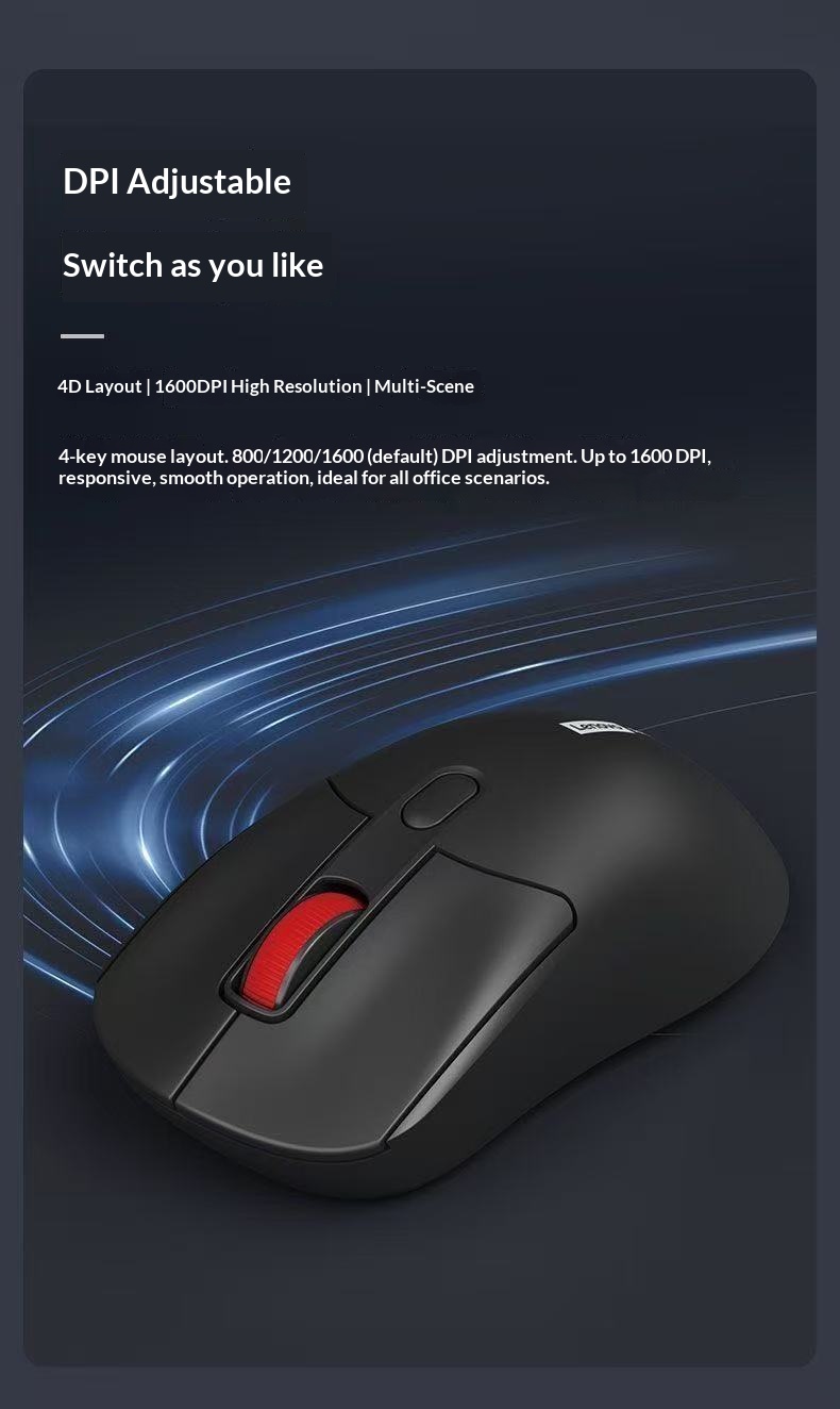 Lenovo KN230 2.4G Wireless Keyboard and Mouse Combo Ultra-slim Silent ...