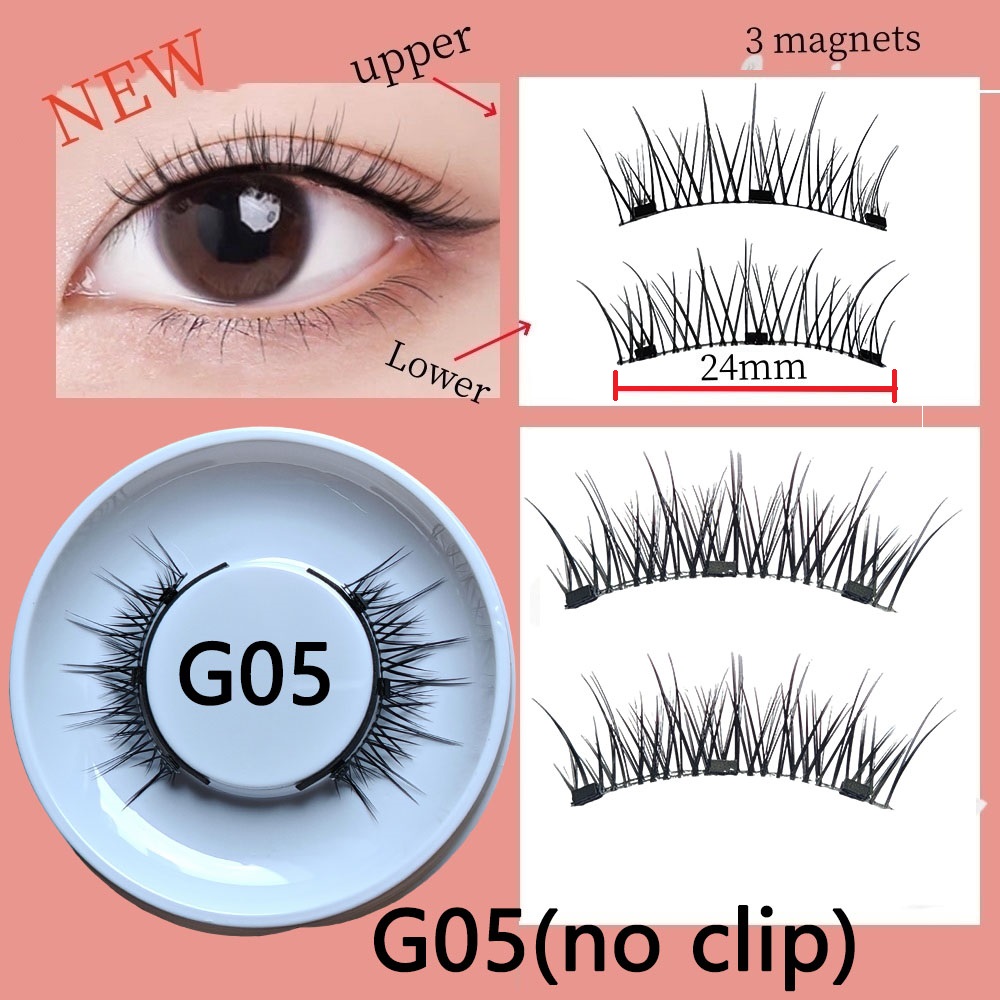 Magnetic False Eyelashes, 1 Pair, Easy-to-Wear, No-Glue Adhesion ...