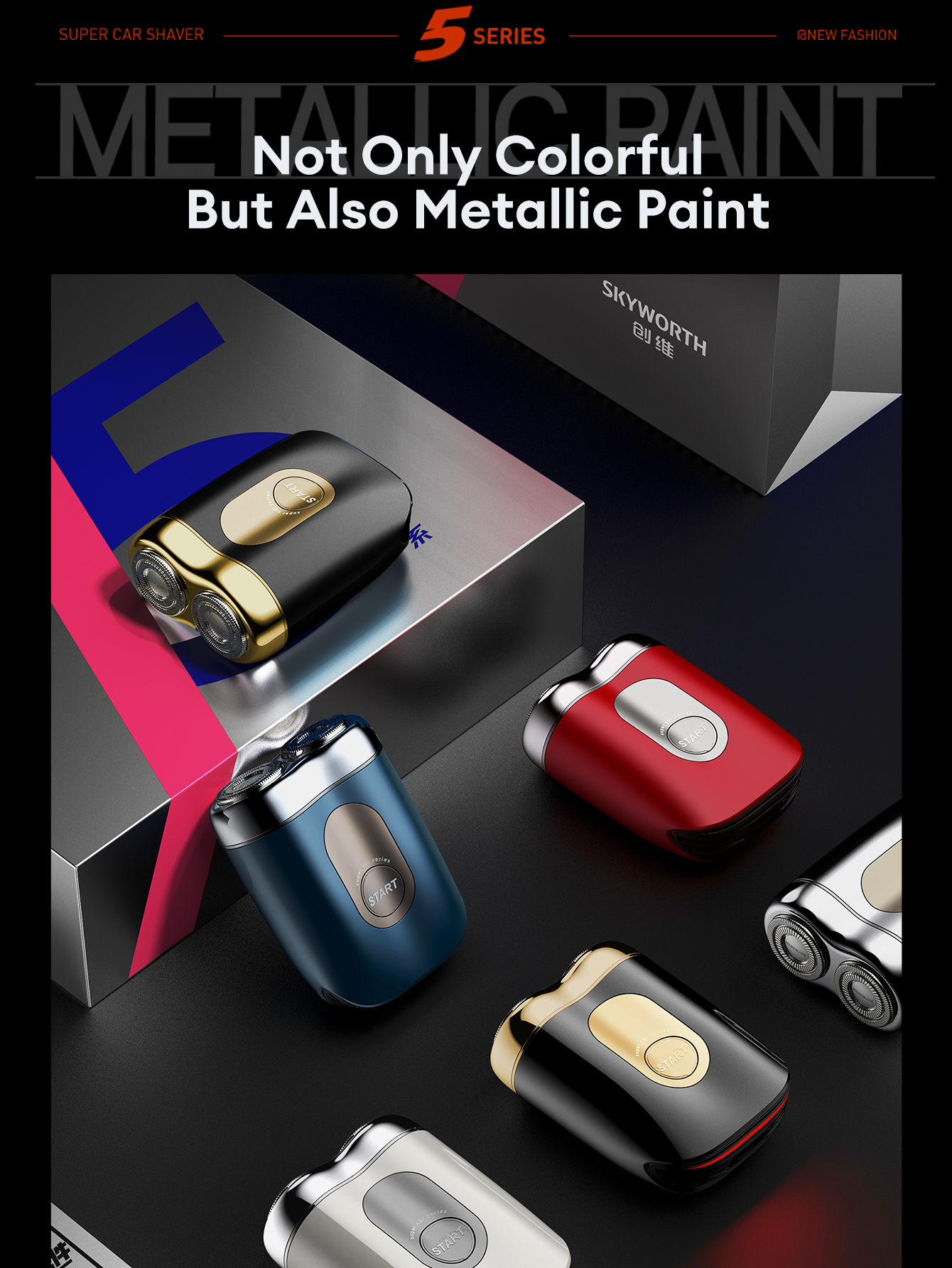 Skyworth CP52 Zinc Alloy · Supercar Shaver IPX7 Waterproof 8000RPM High ...