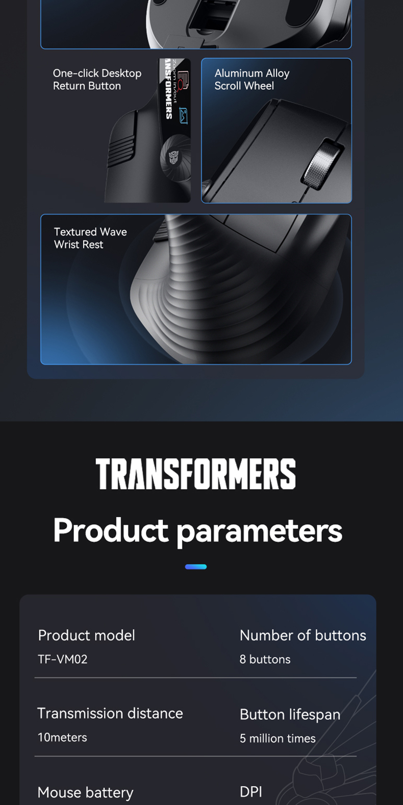 Monster Transformers VM02 Vertical Ergonomic Mouse Wireless Silent ...