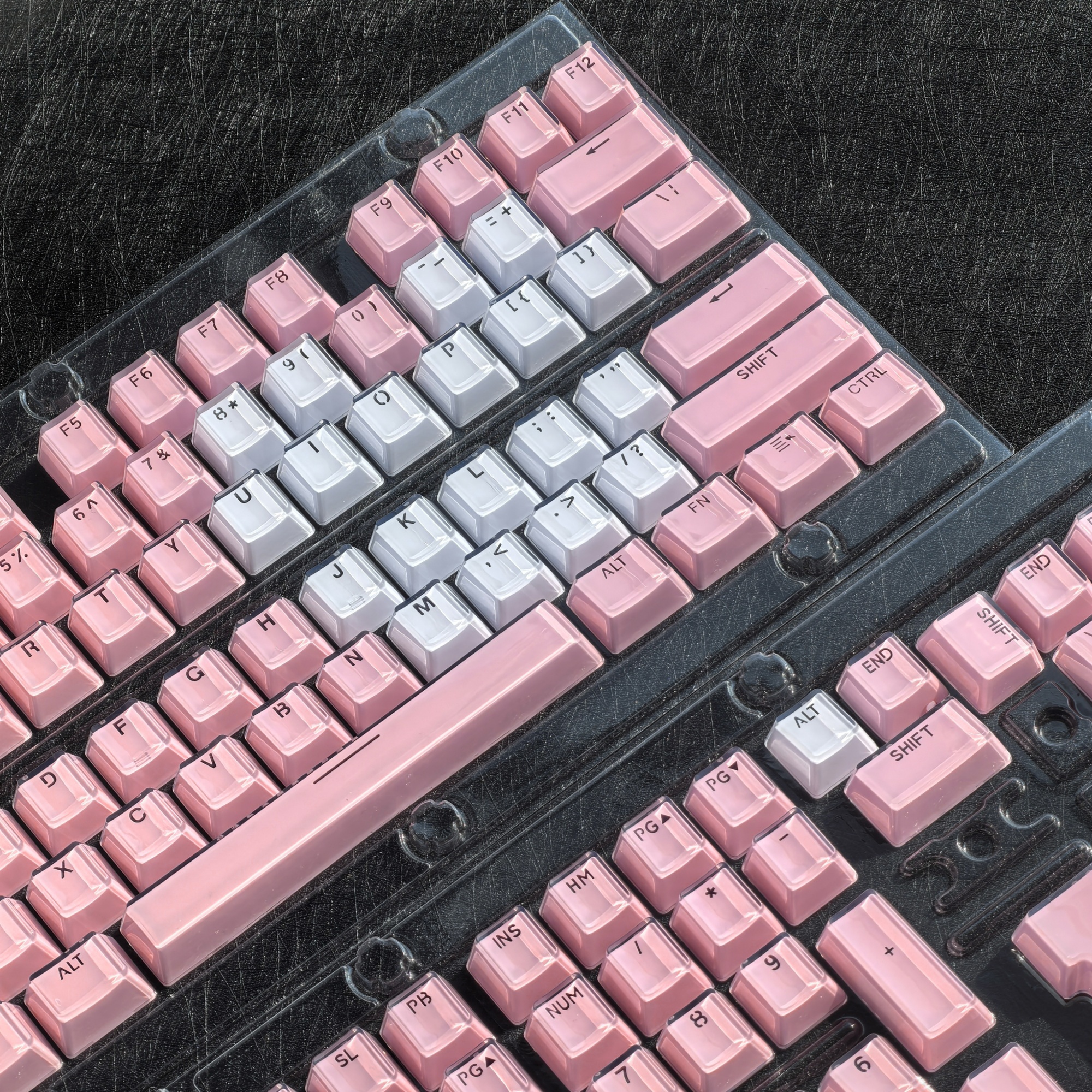 White Jello Keycaps OEM Profile 104/123 Keys PC Double Shot Light ...