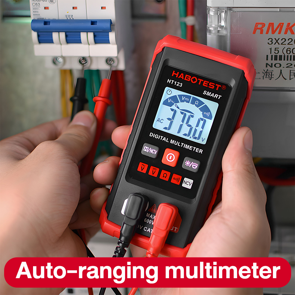 HT123 Smart Mini Digital Multimeter 600V Auto Range Multi Meter AC DC ...