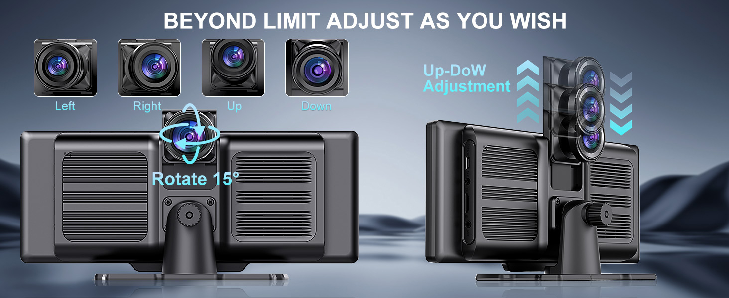 Asawin Carplay 4K Dash Cam WIFI Android Apple 10.26 In Front and Rear ...