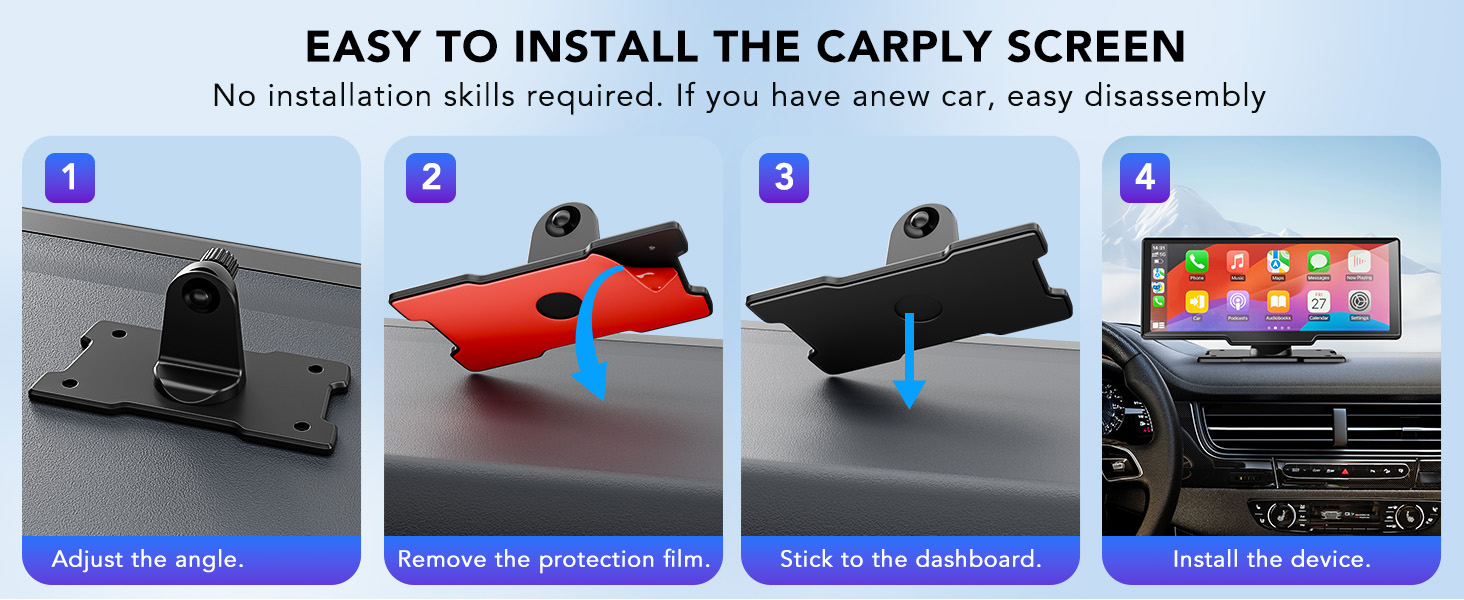 Asawin Carplay 4K Dash Cam WIFI Android Apple 10.26 In Front and Rear ...