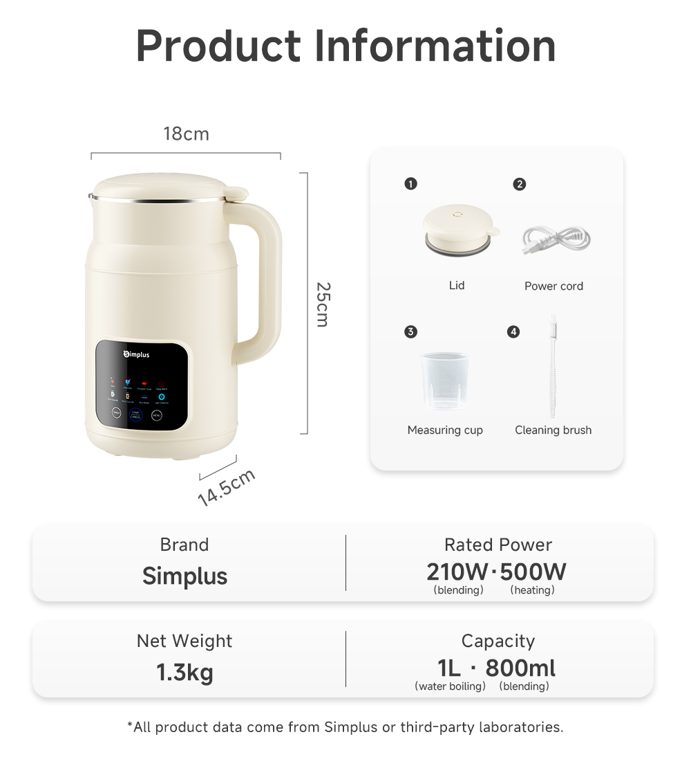 Simplus Multi-function Food Processor 1L Soy Milk Maker For Fruit ...