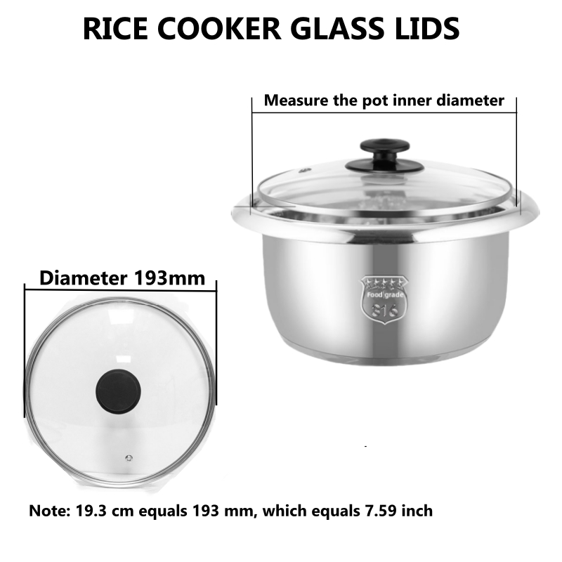 Glass rice cooker cover Rice cooker lid accessories only lid 0.6L-2.8L ...