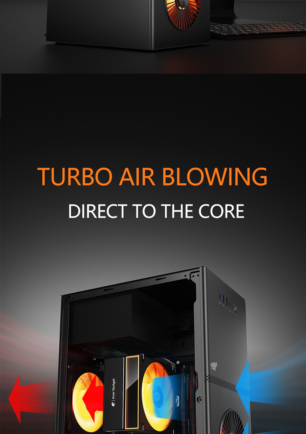 Case Gaming SIMPLETEK Nero RGB Con Alimentatore 500W – Tower Micro-ATX Mini-ITX, Cablaggio Facile, Ventilazione Ottimizzata - 2