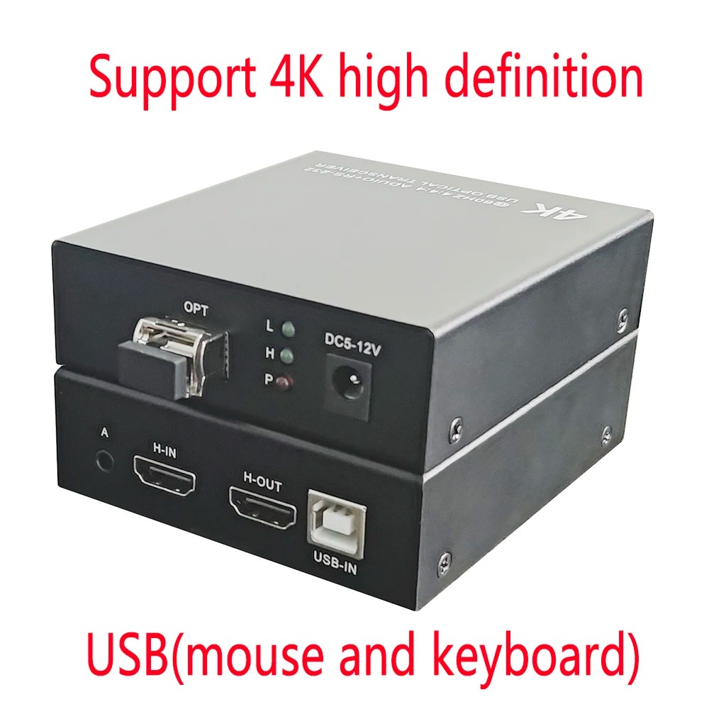 HDMI Fiber Optic Converter 1080P Video Support KVM USB Control 20Km ...