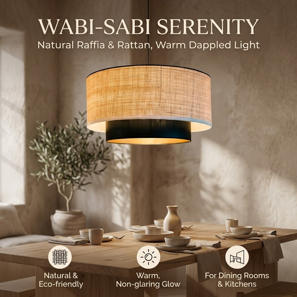 Rattan Chandelier Ceiling Light - Retro Fabric LED Pendant Lamp,Dining ...
