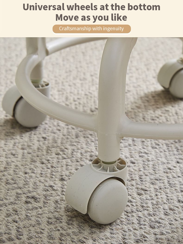 Small Moving Stool With Wheels Baby Mini Round Chair Foot Pulley Sofa ...