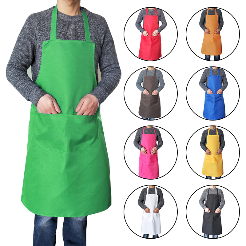 1PC Solid Colored Adjustable Apron Cooking Bib Lace Up Adjustable ...