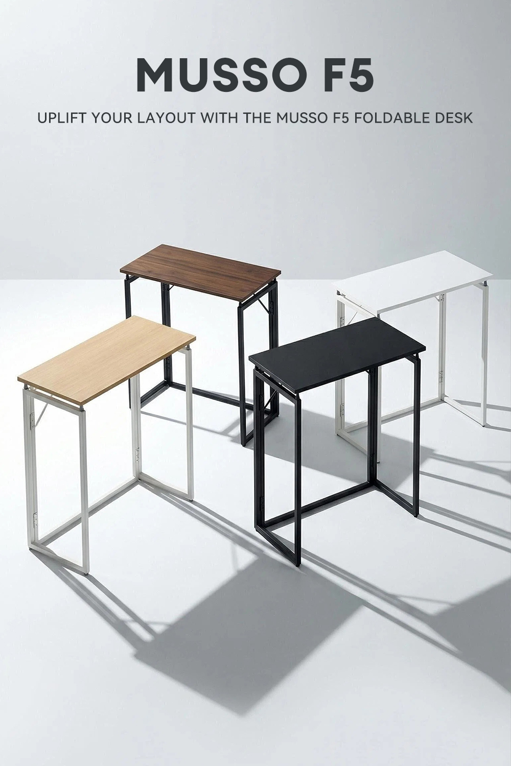 MUSSO F5 80cm Foldable Side Table No Assembly Space-Saving Home Leisure ...