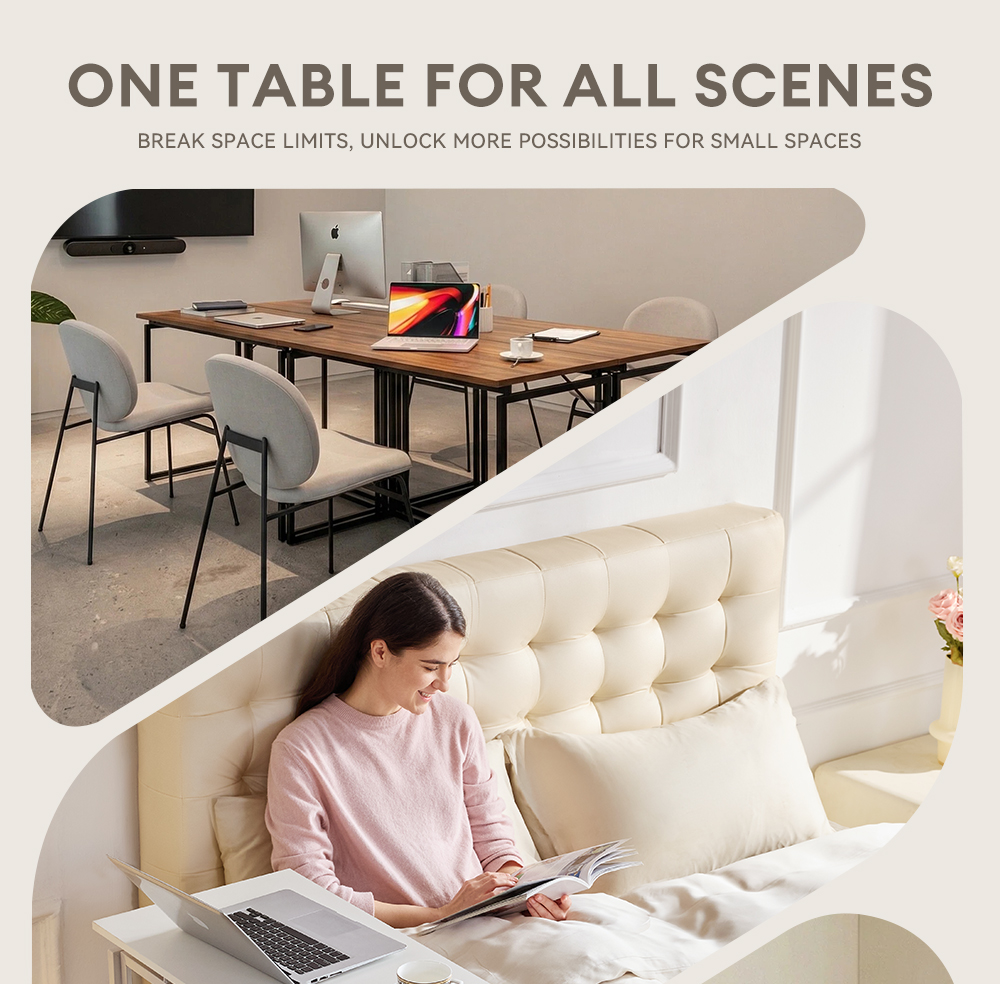 MUSSO F5 80cm Foldable Side Table No Assembly Space-Saving Home Leisure ...