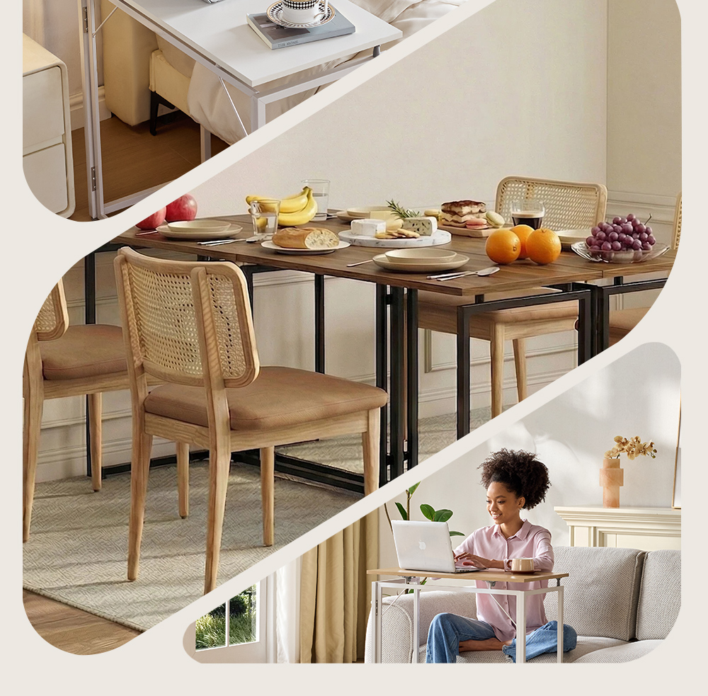MUSSO F5 80cm Foldable Side Table No Assembly Space-Saving Home Leisure ...