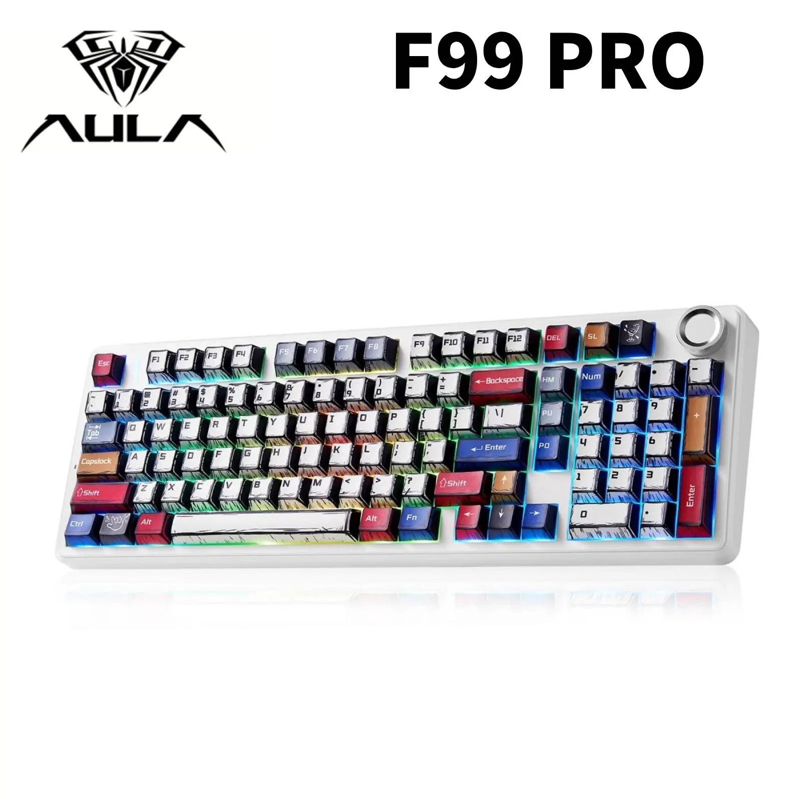 AULA F99 Pro mechanical keyboard wireless gaming keyboard Bluetooth hot ...