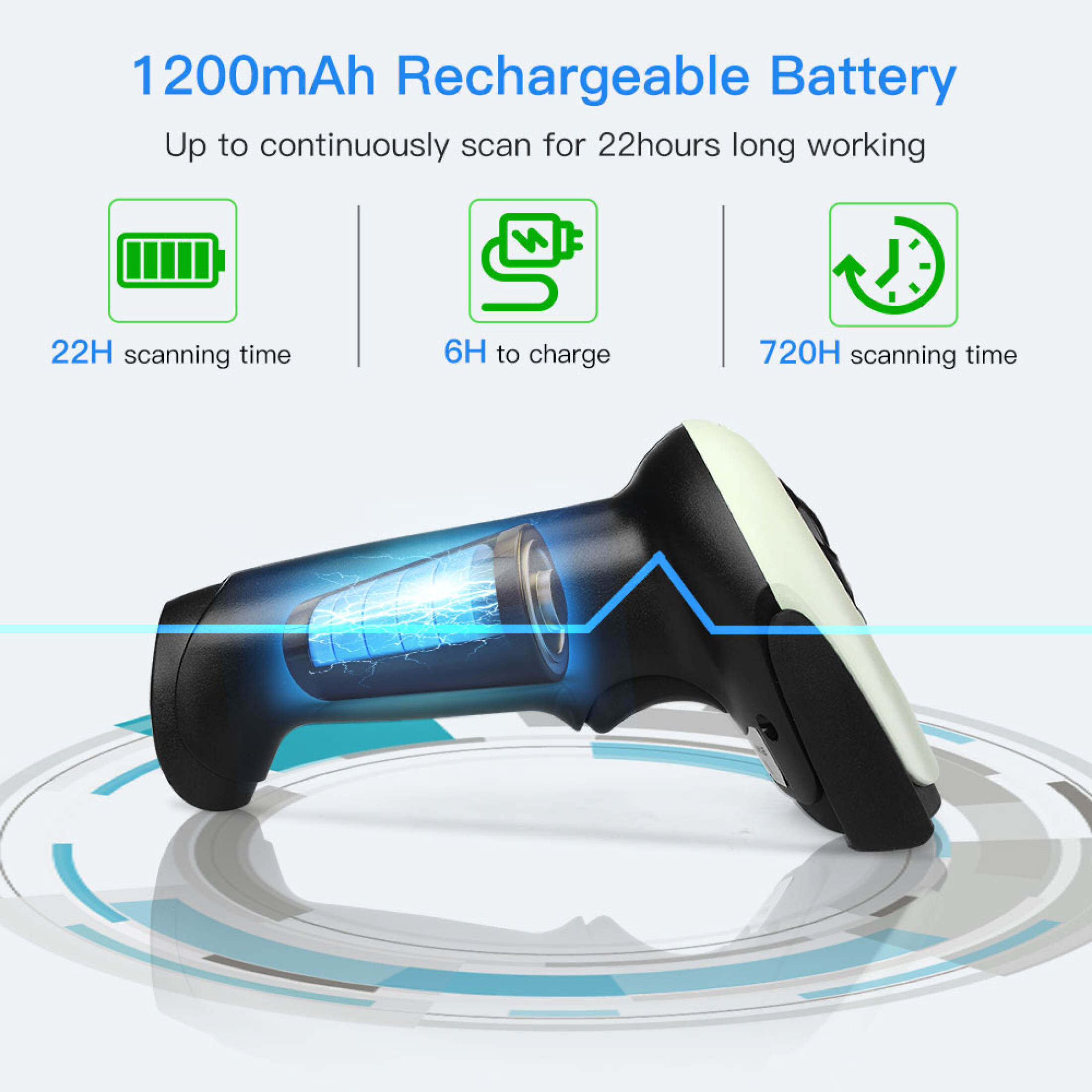 【Stock】SYMCODE Bluetooth 2.4GHz Wireless Wired Handheld 1D 2D QR Bar Code Reader CCD Barcode ...