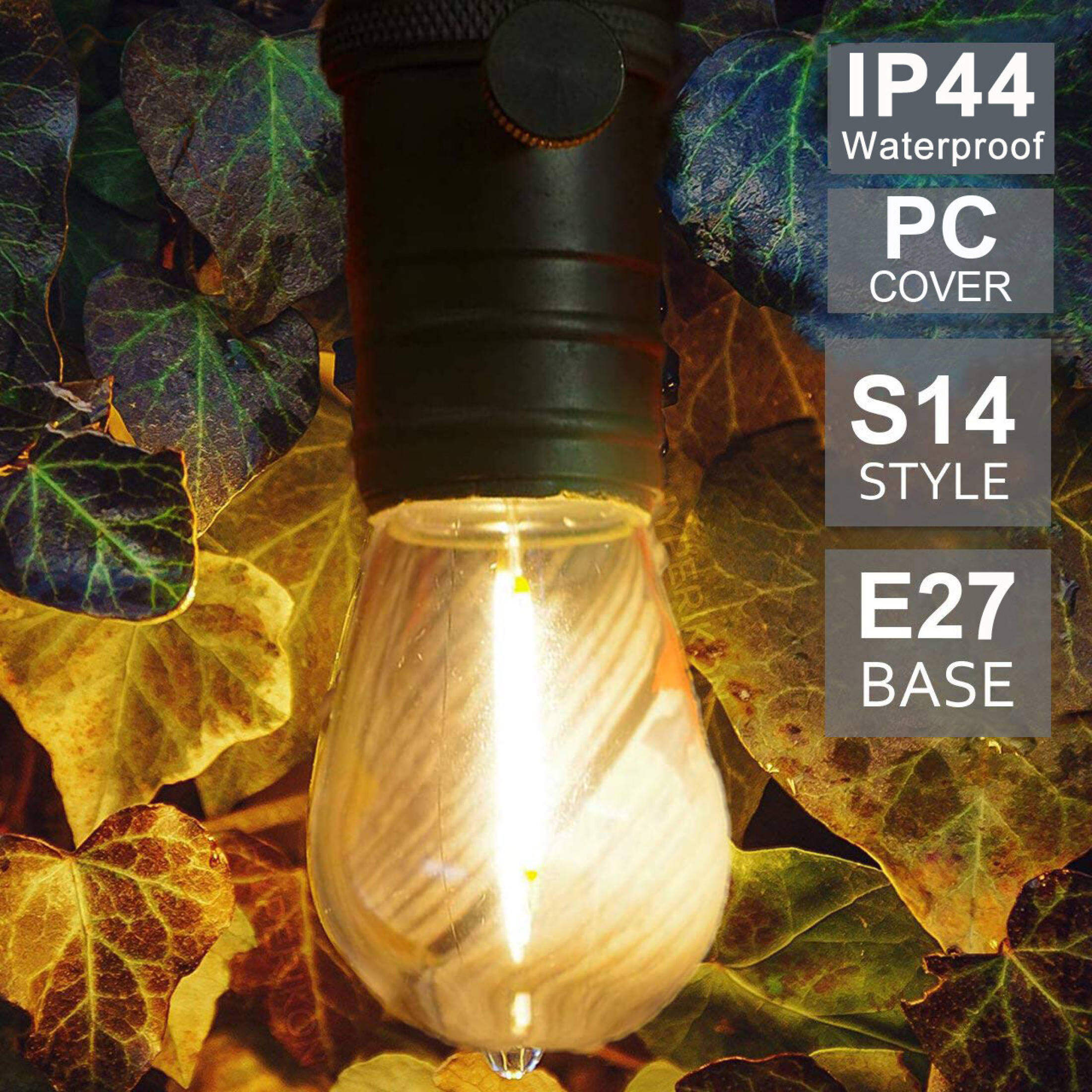 Grensk 15Pcs Led Bulb E27 S14 Plastic Led Edison Bulb 1W 2W 220V ...