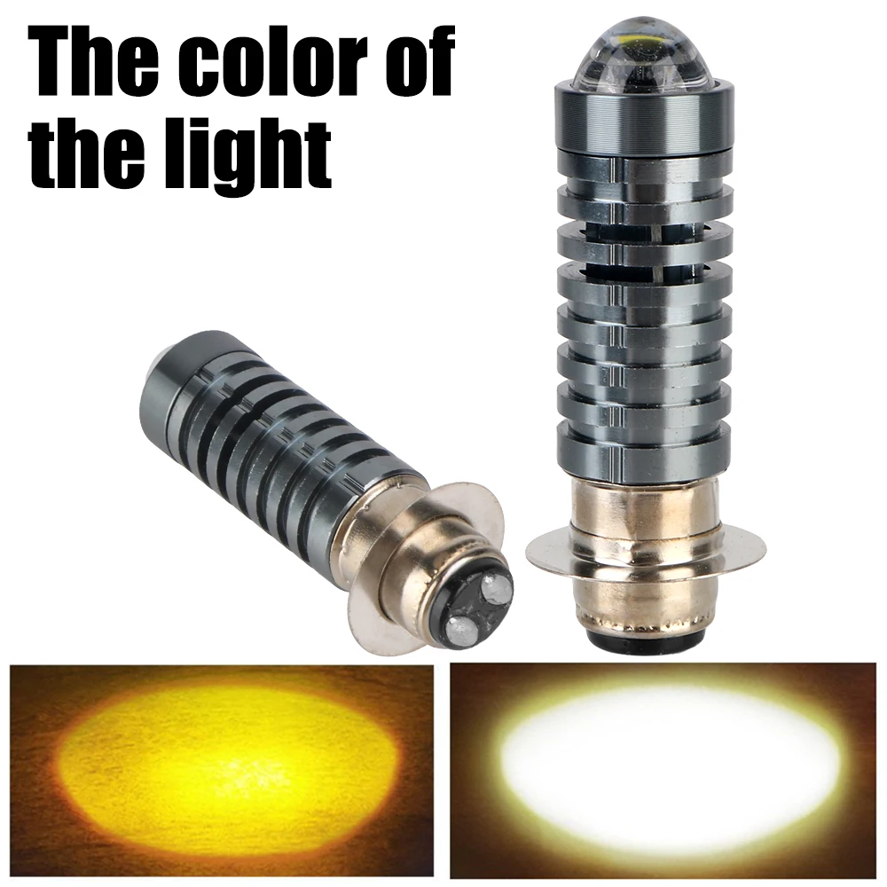 TCYATO Motorcycle LED Headlight bulb T19 P15D H6M - 6000K White & 3000K ...