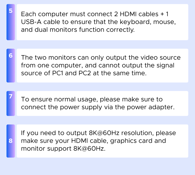 UGREEN 8K@60Hz Dual HDMI 2.1 KVM Switch Ultra HD USB 3.0 Dual-Monitor ...