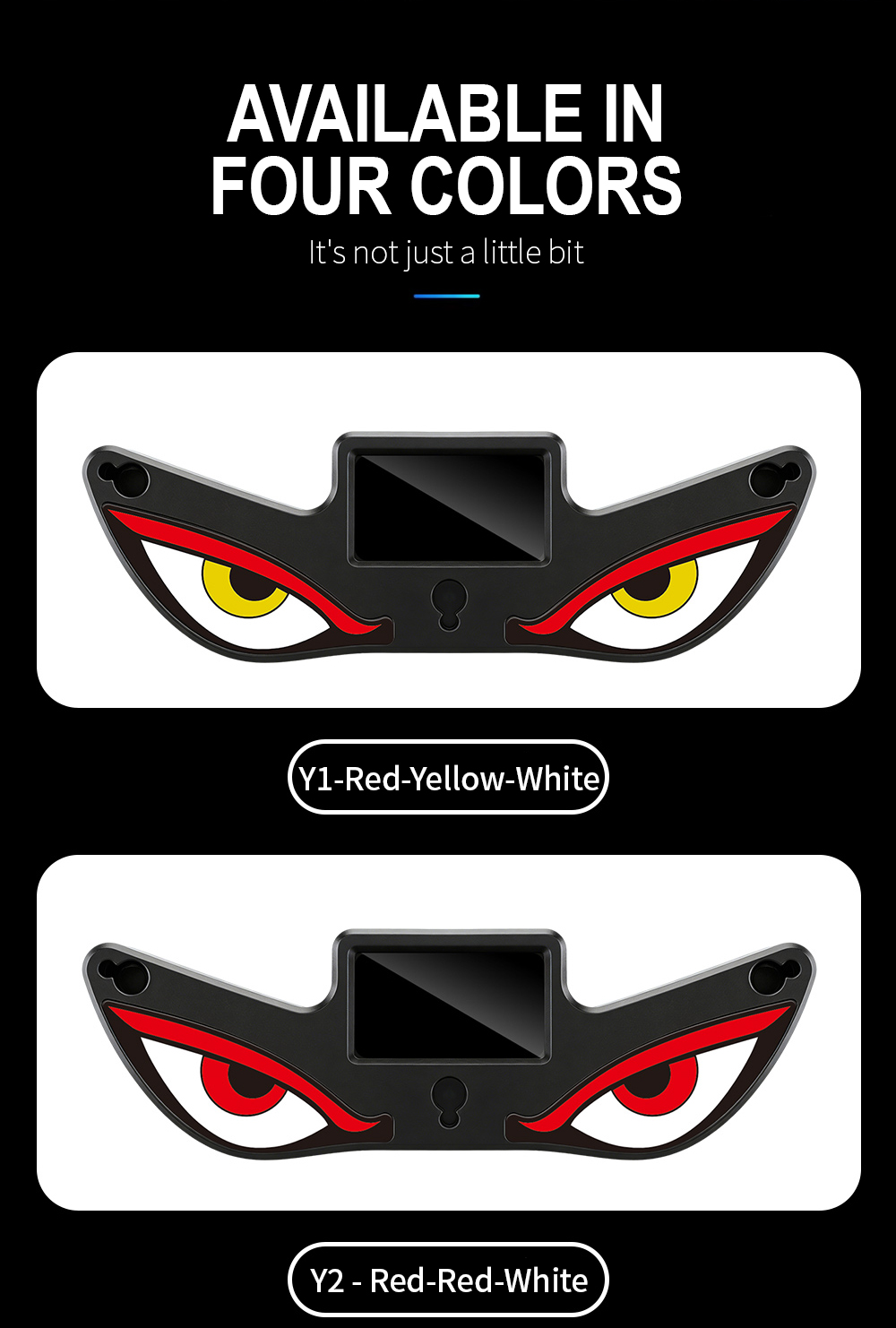 Car Solar Energy LED Demon Eye Warning Lamp Light Sensitive Vibration ...