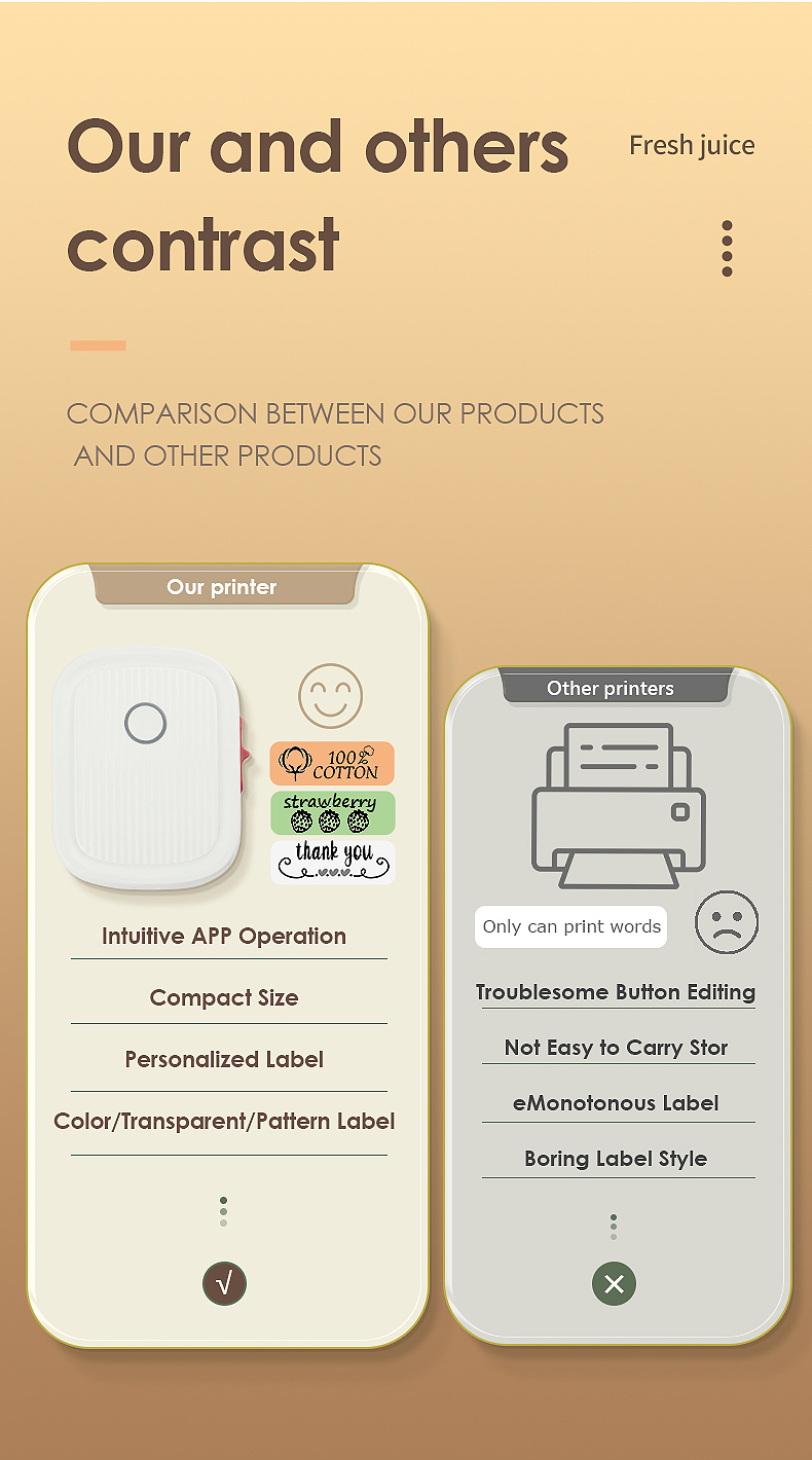 BP12 Portable Bluetooth Label Printer Thermal Inkless Label Printer and ...