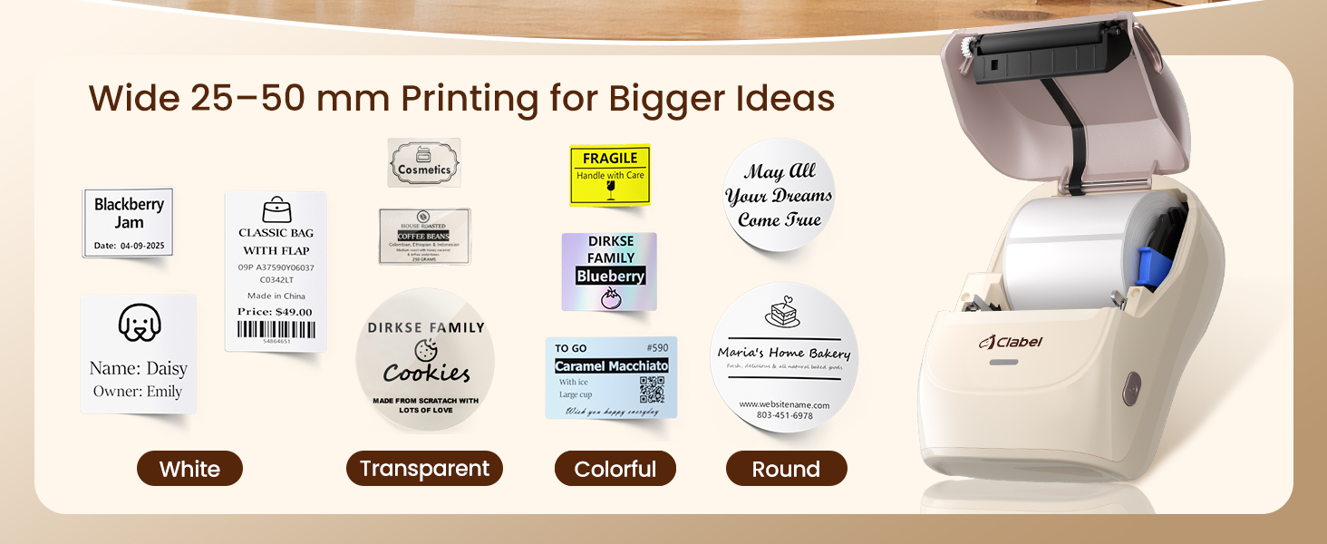 CLABEL 221B Wireless Thermal Label Printer Bluetooth Portable Sticker ...