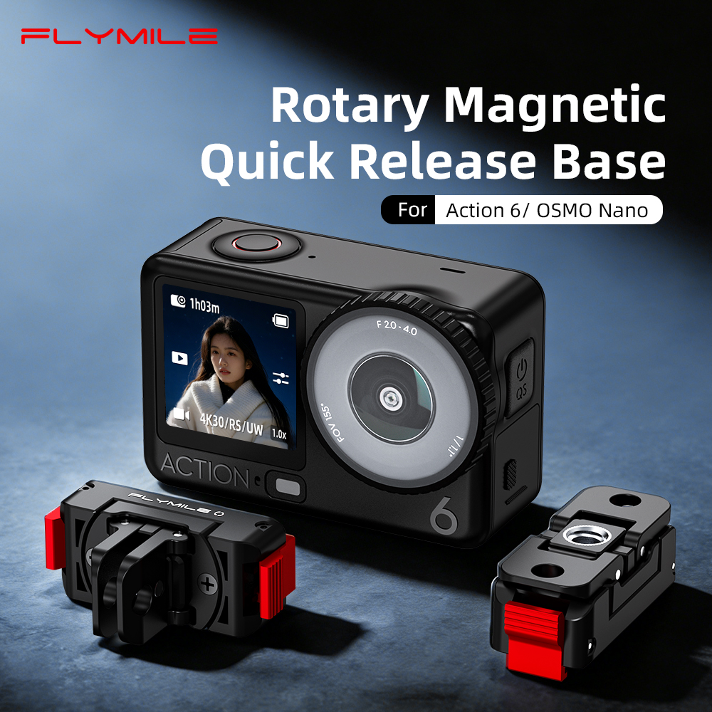 Flymile Magnetic Quick Release Adapter Mount For DJI Osmo 360/Action 6/ ...