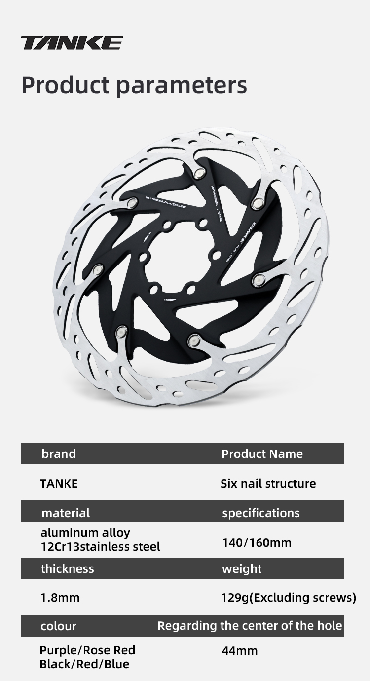 TANKE Bicycle Disc Brake Rotor 140/160 Bike Floating Rotors Stainless ...