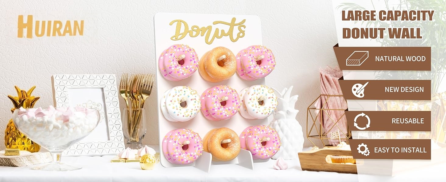 【Reusable 】Arch Wooden Donut Stand Display Donuts Oughnut Holder Cake ...