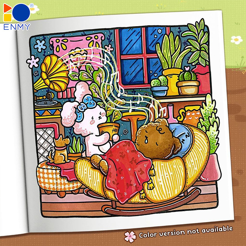 ENMY DIY Little Corner Cute Cozy Coloring Book Fun Relaxing Hobby ...