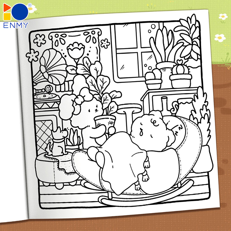 ENMY DIY Little Corner Cute Cozy Coloring Book Fun Relaxing Hobby ...