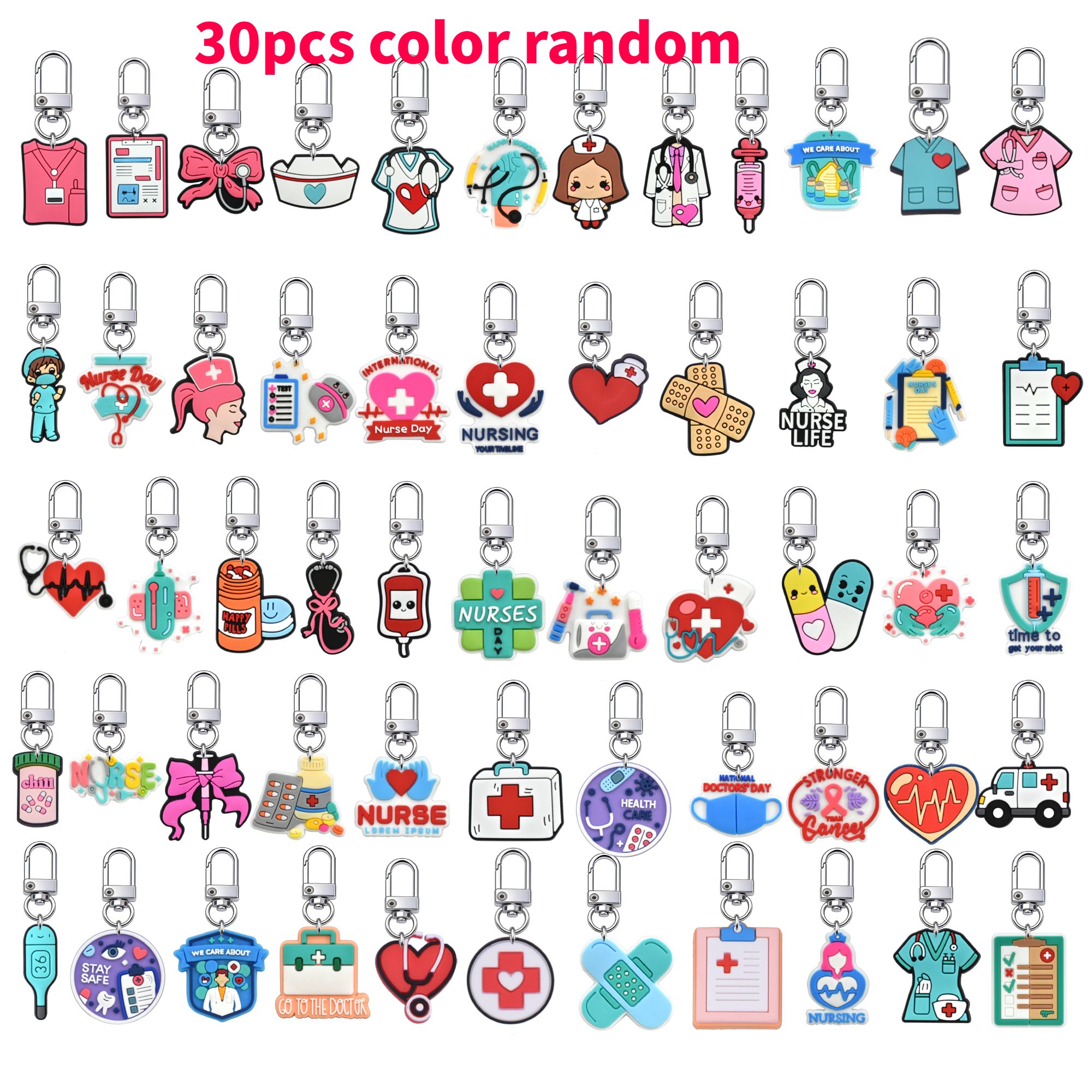 30Pcs Nurse Keychains Medical Keyring Set Nurse Day Gifts Doctor ...