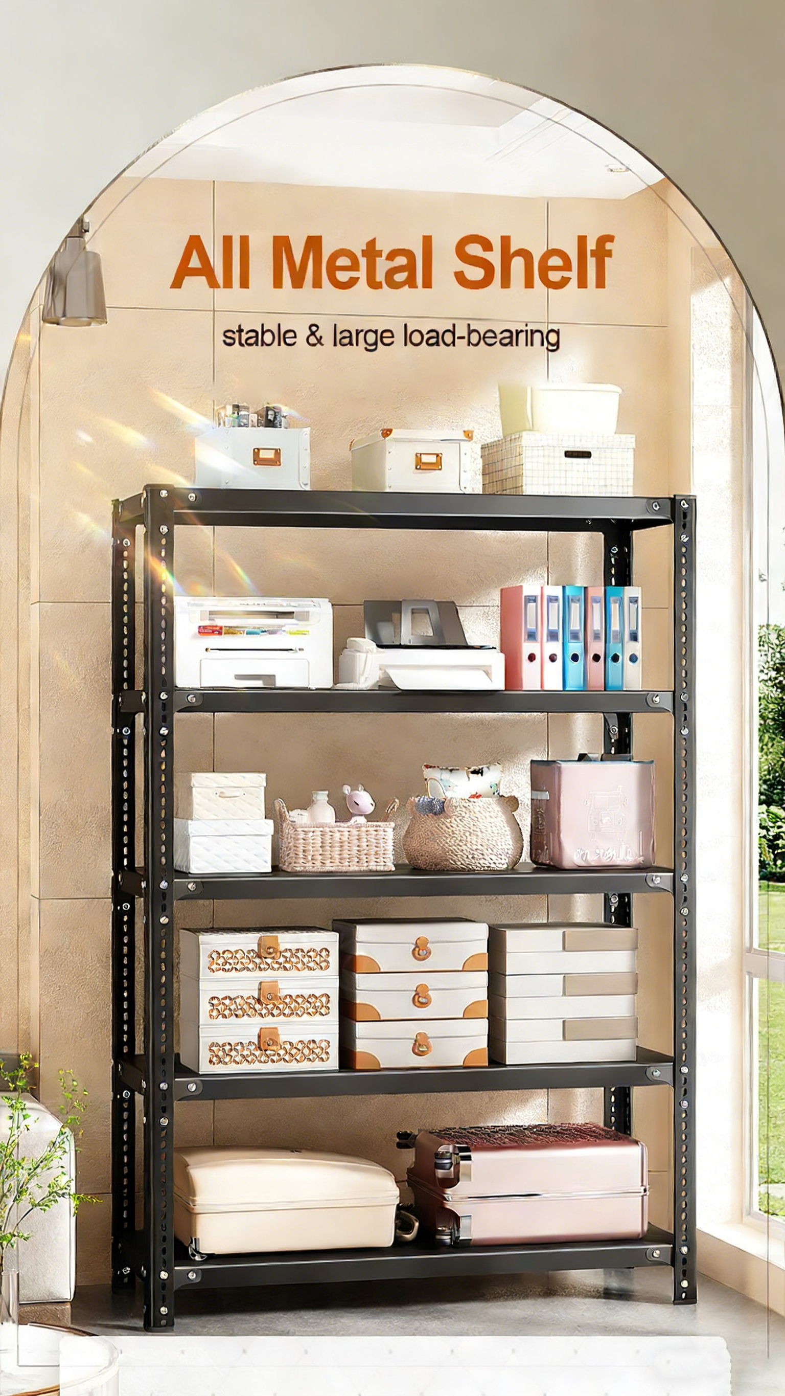 6 Layer Metal Rack Shelves Adjustable Steel Rack Heavy Duty Bolt Rack ...