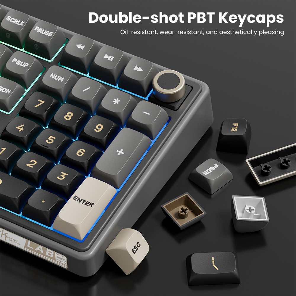 Royal Kludge RK R108 100% Layout RGB Wired Professional Game Hotswap ...