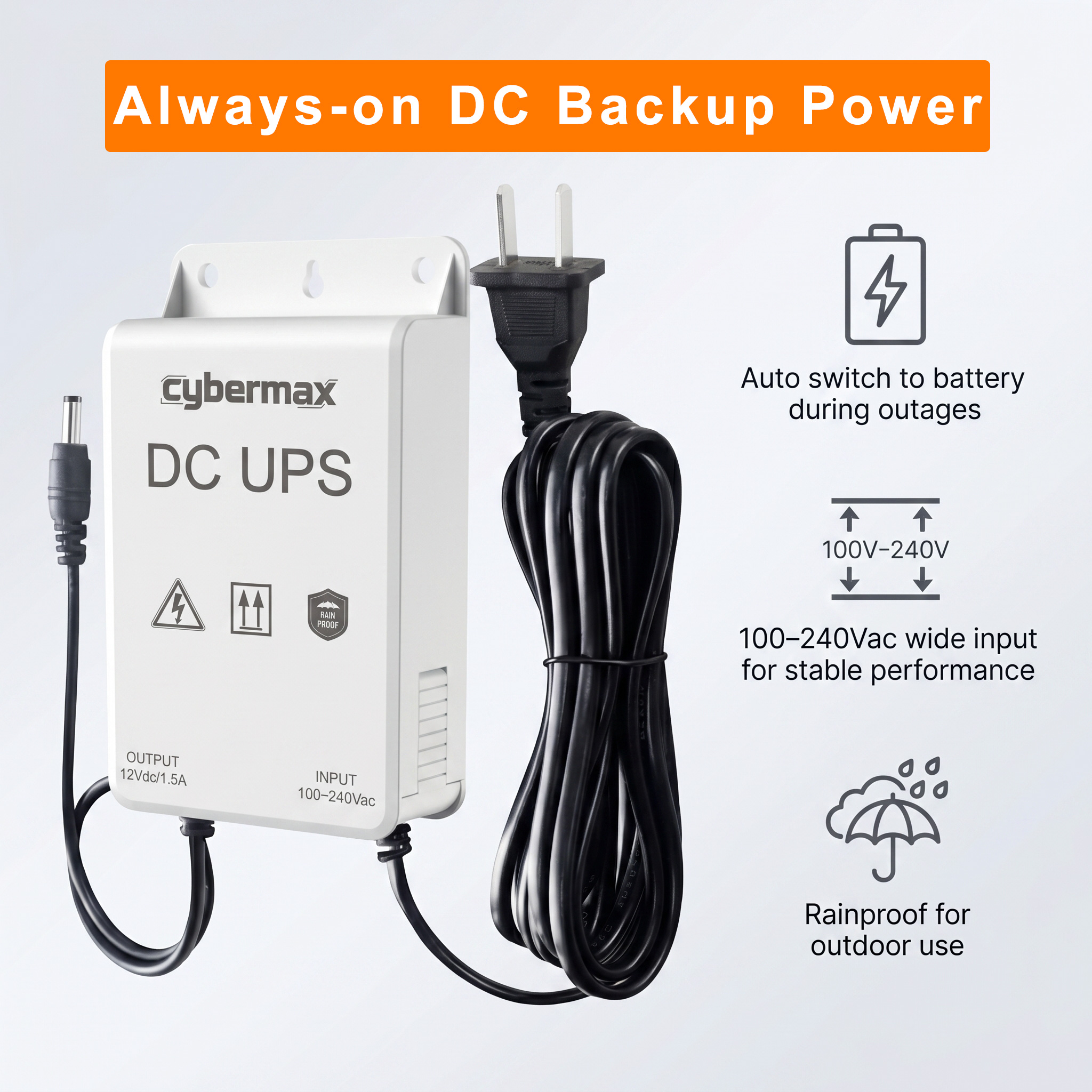 Cybermax 12V 1.5A 8400mAh Mini UPS Battery Backup For CCTV Camera/WiFi ...