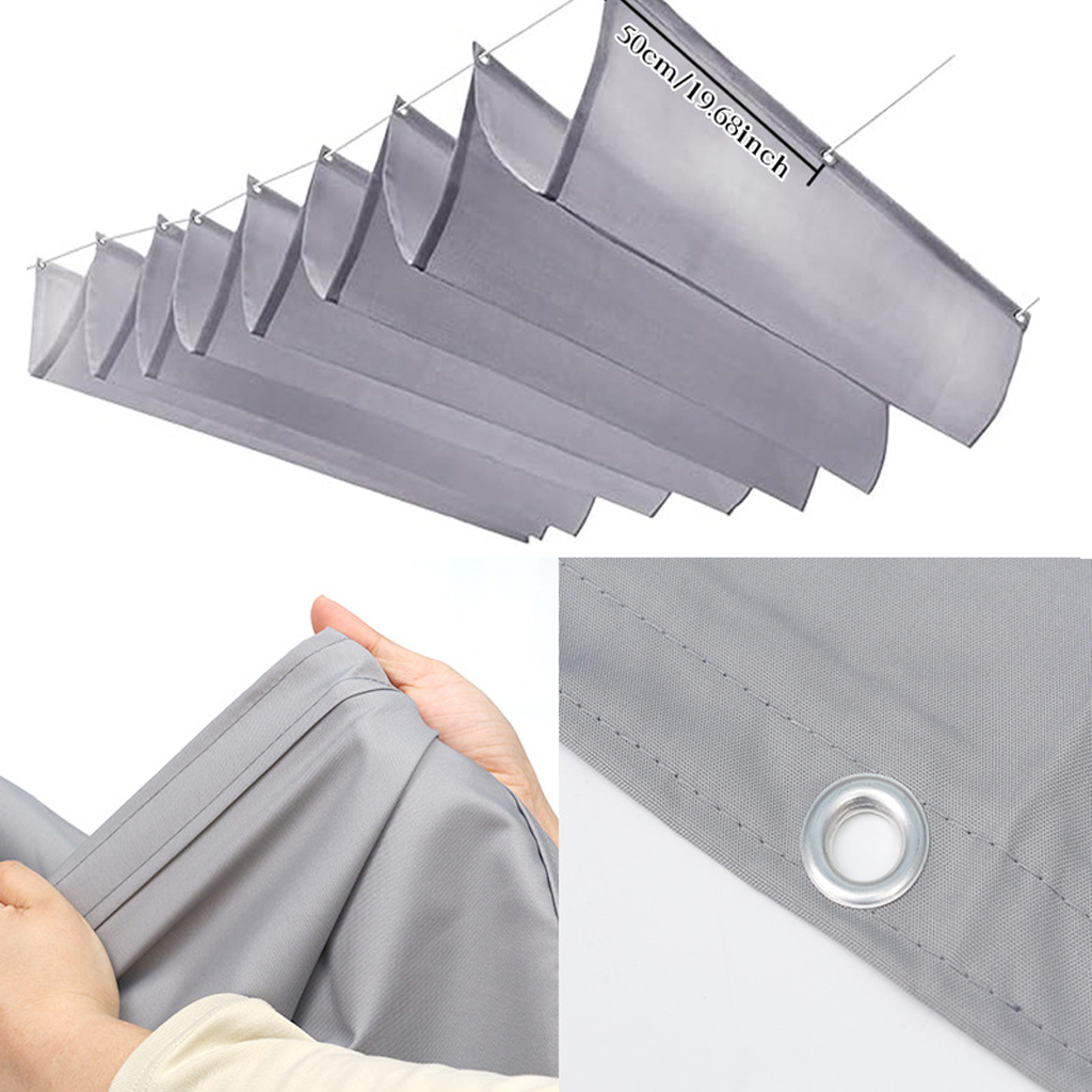 Retractable Wave Shade Cloth 1x5M Waterproof Rectangle Sun Shade Sail ...
