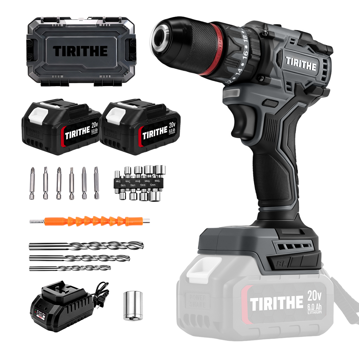 TIRITHE 20V 13MM/10MM Cordless Impacrt Drill Brushless drill | Shopee ...