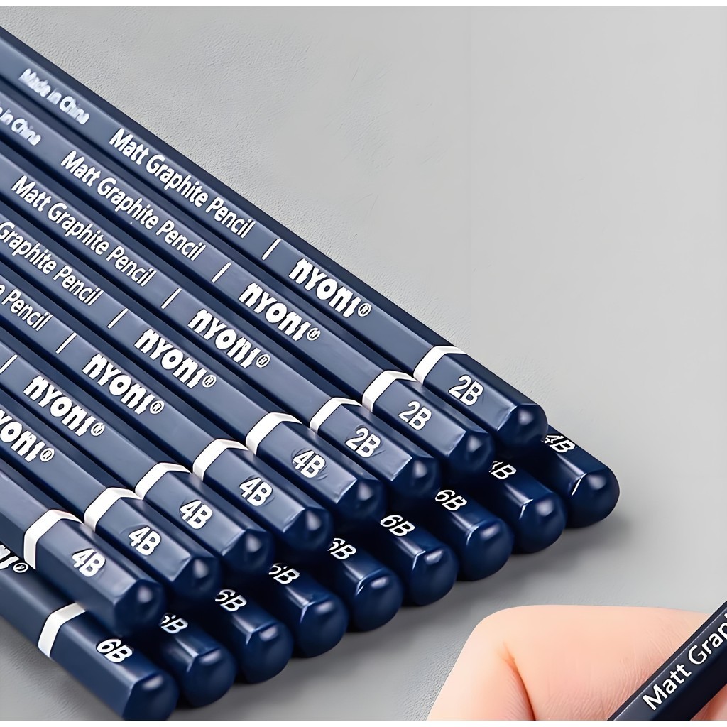 Matte Sketch Pencil Set HB 2B 4B 6B 8B 12B Artist Students Matt ...