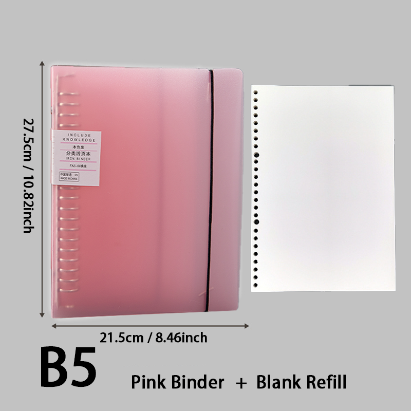 A5/B5 Binder Notebook Refillable Ring Binder Cover Notebook Set Loose ...