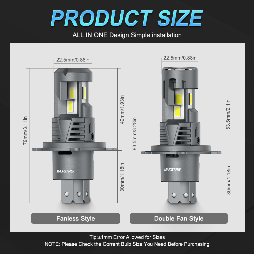 MAXGTRS New 30000LM H4 LED Lights Bulb 9003 HB2 LED Headlights High and ...
