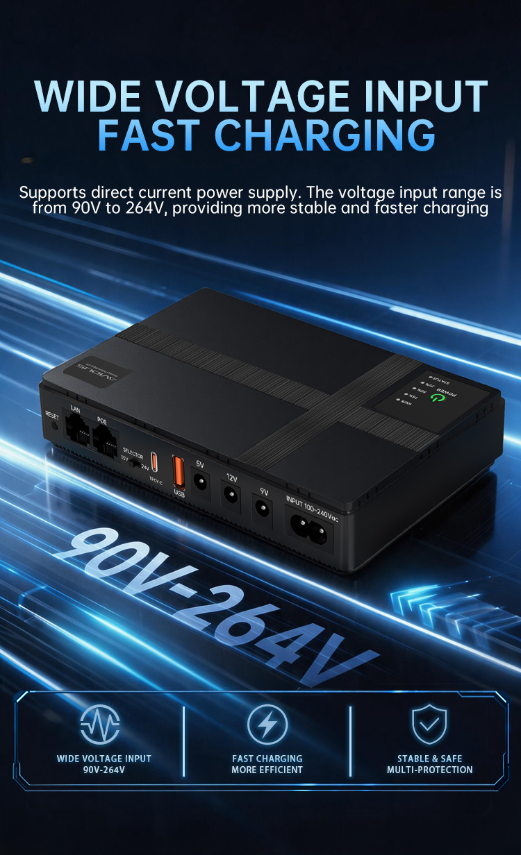 AVIDUS S110 PL 10400mAh Expose CCTV Mini UPS Power for CCTV Camera Wifi ...